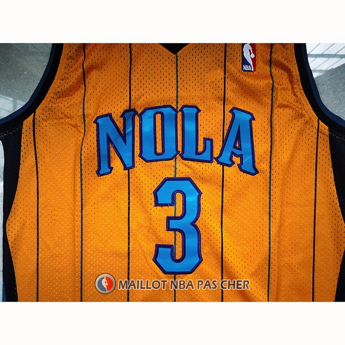 Maillot Charlotte Hornets Chris Paul NO 3 Mitchell & Ness 2010-11 Jaune